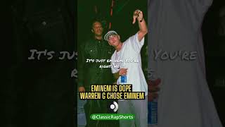 "Eminem is dope." Warren G chose Eminem over The Game