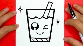 HOW TO DRAW CUTE DRINKING SODA, THINGS TO DRAW