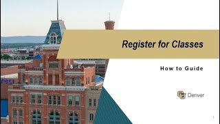 How to Register for Classes