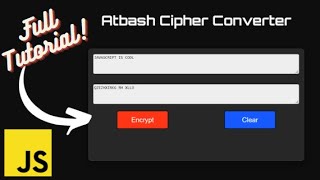 Atbash Cipher Encrypter/Decrypter using Javascript, HTML & CSS