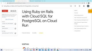 Using Ruby on Rails with Cloud SQL for PostgreSQL on Cloud Run #googlecloudfacilitator #qwiklabs