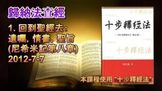 歸納法查經1.回到聖經去：遺囑，情書，聖旨(尼希米記第八章)