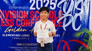 🟢CHAMPION IN EDITORIAL CARTOONING [ELEMENTARY LEVEL] 2025 DIVISION SCHOOLS PRESS CONFERENCE