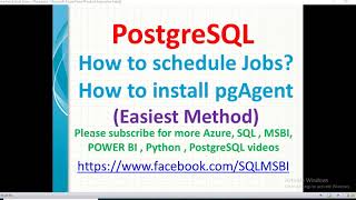 Postgresql Tutorials | how to install pgagent in postgresql | pgAgent Installation |jobs in postgres