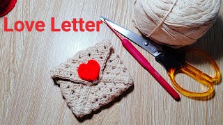 Crochet a simple envelope, send love messages to your beloved |Easy Crochet tutorial for beginners