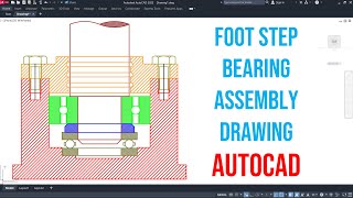 Foot Step Bearing Assembly #autocad #cadcam #cad #autocadtutorial #cadcourse #solidworks #3d #2d