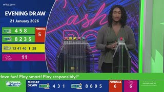 Evening SC winning lottery numbers for January 21, 2026