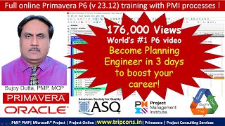 Primavera P6 Full Live Online Professional Training, WhatsApp: +919891793226, Sujoy Dutta