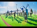 Outdoor Multi-Station Fitness Equipment For Calisthenics And Team Training