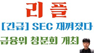 [리플 코인] 긴급!! 폭탄발언 SEC 드디어 재껴졌다!! [강력호재] 금융위, 청문회 개최!! 지금빨리보세요! #리플목표가 #리플호재 #리플전망 #리플코인목표가 #리플코인호재