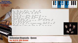 🎹 Bohemian Rhapsody - Queen Piano Backing Track with chords and lyrics