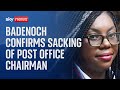 Kemi Badenoch confirms sacking of Post Office chairman