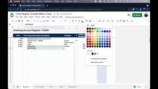 Check Register Setup