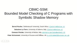CBMC-SSM: Bounded Model Checking of C Programs with Symbolic Shadow Memory