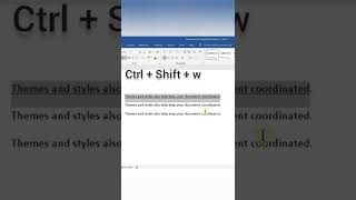 #shorts Ms word Important shortcut key #word #trick