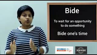 Day 220 | How to Say BIDE | MEANING,PRONUNCIATION,SYNONYMS,EXAMPLE SENTENCES | A word A day