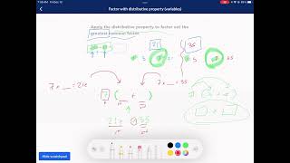 Khan Academy Tutorial: Factor with Distributive Property (variables)