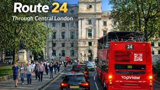 London Bus Route 24 | Pimlico To Hampstead Heath Via Westminster Camden & Trafalgar Square | 4K HDR