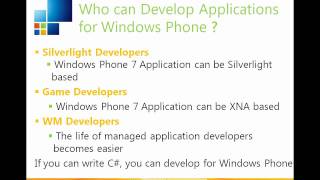 WP7 AppDev : 1-Introduction and Installation (1/2)