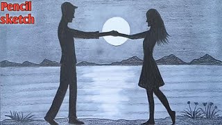 How to Draw a Romantic Couple in Moonlight for Beginners
