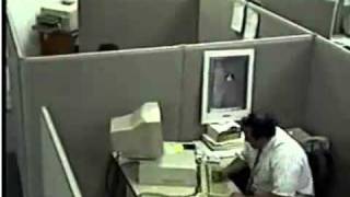 FAT GUY / MAN FREAKS OUT AT WORK AND SMASHED COMPUTER !!!