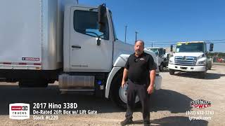 2017 Hino 338 De-Rated (26ft Box Truck w/ Lift Gate) - Non-CDL (Texas Truck) | Pre-owned Stock #L220