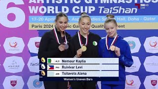 Kaylia Nemour - GOLD Medal 🥇 - Medal Ceremony - Doha World Cup 2024