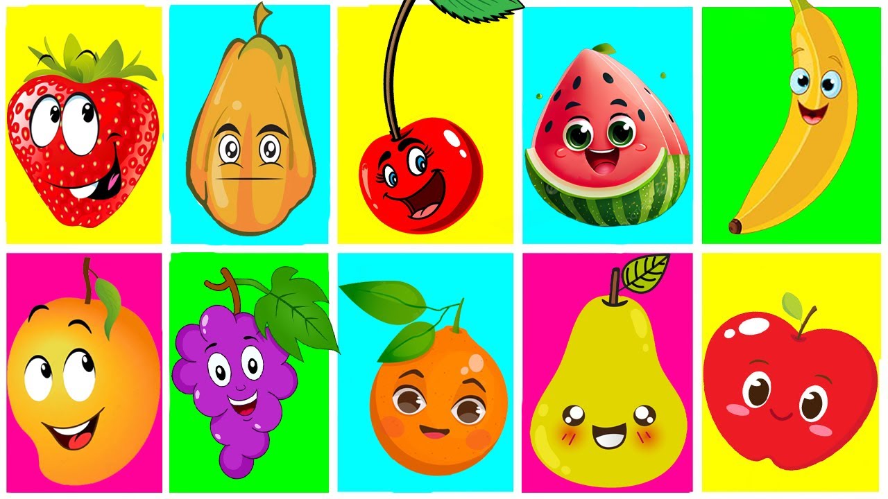 Ten In The Bed | Fruits Nursery Rhymes For Kids | Learn Fruits Songs ...