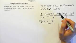 Finding a Cumulative Binomial Probability Using a Binomial Table, Example 181.5