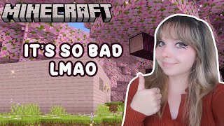 building an ugly house in minecraft 1.20 cherry grove biome! let’s play 🏠🐶 (ep 5)