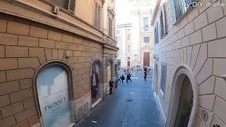 (DIY-DRONE View) A Relaxing journey through Rome’s Heart: Via del Corso \u0026 Piazza del Popolo