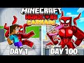 I Survived 100 DAYS as CARNAGE in HARDCORE Minecraft!