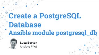 Create a PostgreSQL Database - Ansible module postgresql_db