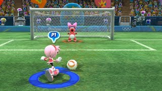 Football-Team Amy vs Team Peach(CPU)- Mario and Sonic at The Rio 2016 Olympic Games