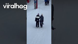 Taking A Ski Lift With No Skis || ViralHog