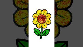 DIY glitter sunflower green leaves kids easy art #kids #glitter #flowers #sunflower #kidsart
