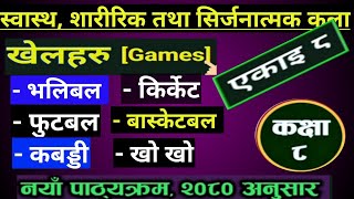 Class 8 | Health, Physical and Creative Arts | chapter 8 | Games | Exercise