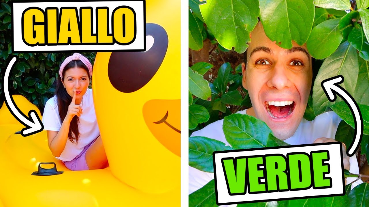 NASCONDINO NEI COLORI CHALLENGE IN PISCINA!! - YouTube