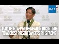 Bongbong Marcos: AFP modernization to continue ‘to address present dangers’ PH is facing