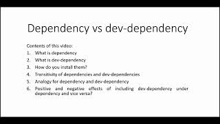 The difference between dependency and Dev-dependency (dev-dependency vs. dependency different)