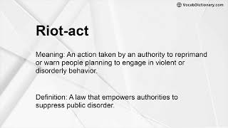 Riot-act Meaning