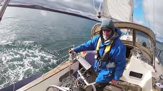 SINGLEHANDED: SETTING THE JIB, JANUARY 2023, GULF ISLANDS, BC