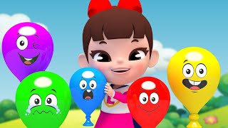 Color Song Nursery Rhymes Crying & Smiling Face Balloons Playground | Super Lime