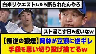 【チュニドラ叛逆w】岡林が立浪和義監督に逆ギレか！手袋を思い切り投げ捨てるw【なんJ】【プロ野球反応集】【2chスレ】【5chスレ】