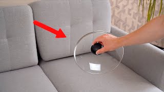 Use the pan lid! The sofa will be as good as new! 🔝 3 ingenious cleaning tricks!