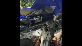 HMF Exhaust Installed Yamaha YFZ450R 2009 Slip On - SOUND!