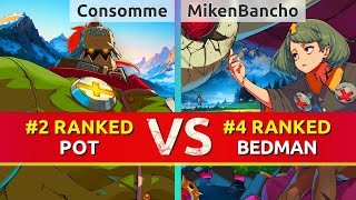 GGST ▰ Consomme (#2 Ranked Potemkin) vs MikenBancho (#4 Ranked Bedman). High Level Gameplay