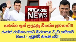 රන්ජන් රාමනායකට බරපතල වැඩසහිතව වසර 4ක  සිරදඬුවම් නියම වේ!