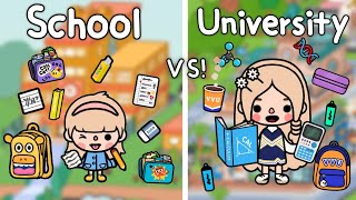 SCHOOL VS UNIVERSITY 👧🏼👩🏼👀💕| Toca Life World 🌎 | โรงเรียน Vs มหาลัย | Toca Boca