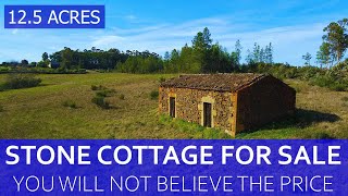 12.5 ACRE FARM - BEAUTIFUL CHEAP STONE COTTAGE FOR SALE IN CENTRAL PORTUGAL